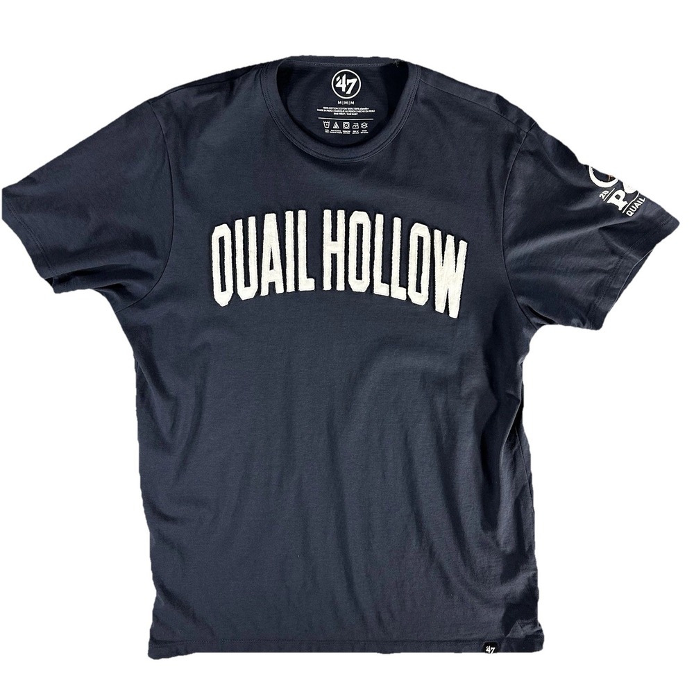 Quail Hollow PGA Tournament‎ Shirt Mens M Navy Luxe Golfcore Athletic Prep NC